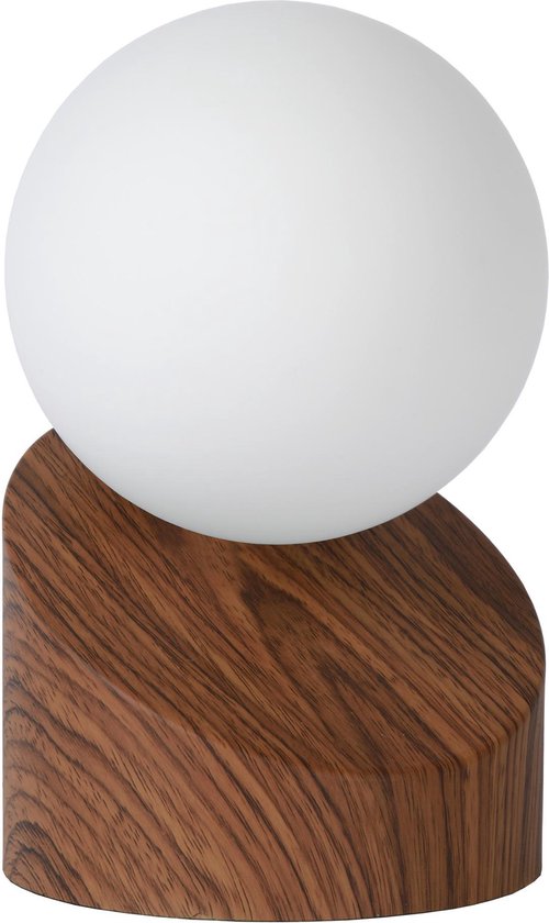 Lucide LEN - Lampe de table - Ø 10 cm - 1xG9 - Aspect bois foncé - Japandi