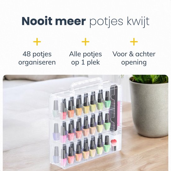Vimora Trousse de vernis à ongles pour 48 pièces - Trousse - Vernis à ongles - Boîte de rangement - Beautycase - Styliste ongulaire - Maquillage - Organisateur - Pour les femmes