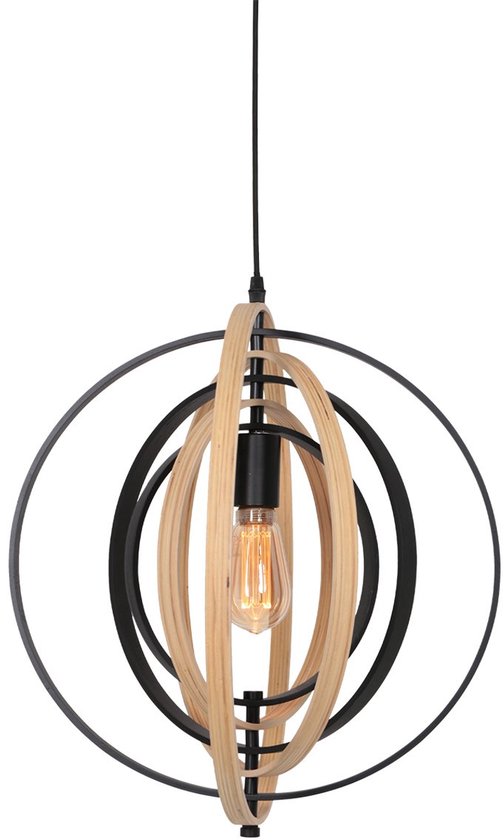 Anne Lighting - suspension - Muoversi - naturel - bois - Ø 45 cm - E27 - 3491BE