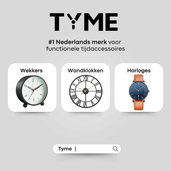 Horloge murale Tyme de style industriel – 34 cm – Chiffres romains – Facile à lire – Analogique – Mécanisme d'horlogerie – Horloge murale moderne – Quartz – Noire