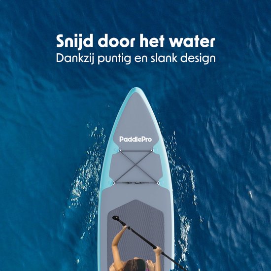 LifeGoods SUP Board Touring - 165 KG de capacité de charge - 365 x 76 cm - gonflable - avec siège - paquet Sup complet - Turquoise