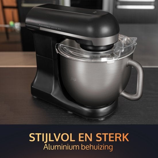 JAP Appliances Mastermix - Robot de cuisine (1000W) - Robot de cuisine avec 6 vitesses et fonction pulse - Mixeur avec bol de 5,7 litres - Séchoir à casseroles inclus - Noir mat