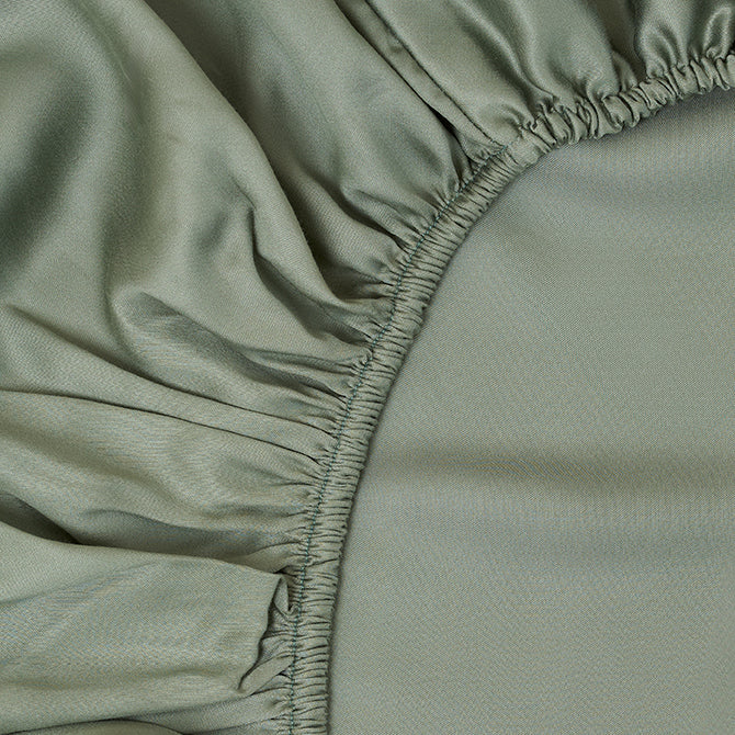 Sjumo Drap-housse Tencel™ Sateen - 160x200 cm - Sage Green