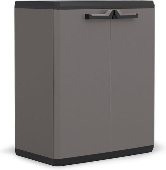 Keter Più Meuble de rangement - 1 étagère - 39x68x83cm - Gris foncé/noir