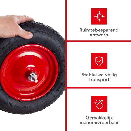 Brouette Toolland, 85 litres, kit, idéal pour le transport de matériaux divers, robuste et antirouille, montage facile, acier galvanisé, roue pneumatique, 12 kg