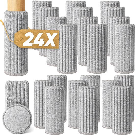Protège-pieds de chaise Vaive - Protège-sol - Chaussettes pour pieds de chaise - Embouts pour pieds de chaise - Protège-pieds de chaise - Chaussettes pour chaise - Gris