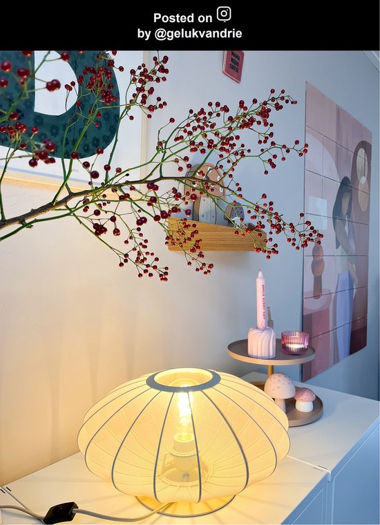 Lucide CORINA - Lampe de table - Ø 40 cm - 1xE27 - Beige - Japandi