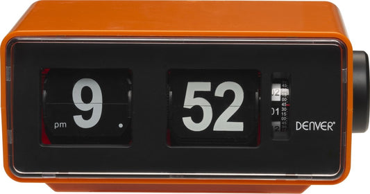 Denver Retro Wekkerradio - FM Radio - Retro Flip van Cijfers - CR425 - Oranje