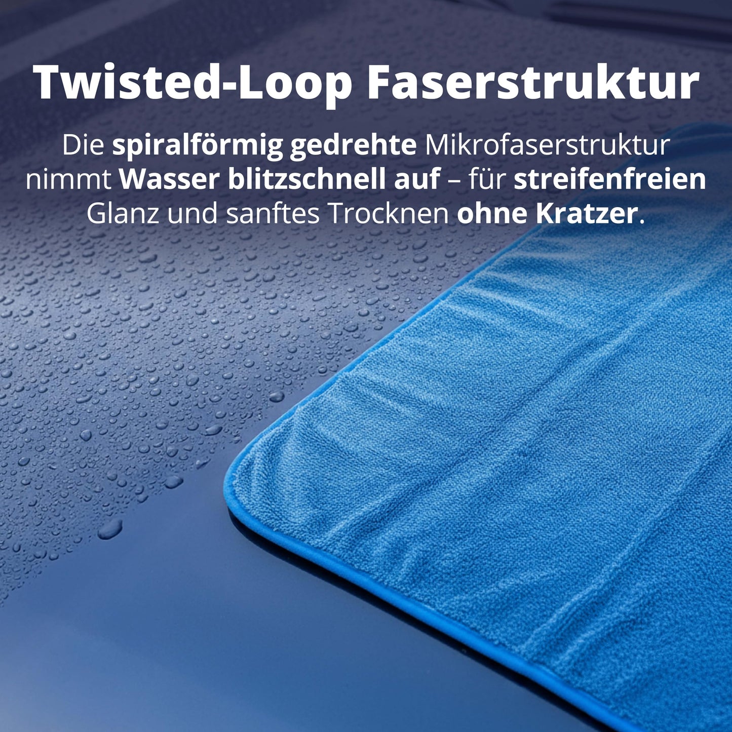 LICARGO Chiffon de séchage pour voiture XXL - chiffon en microfibre - 90 x 60 cm - 550 g/m² - bleu