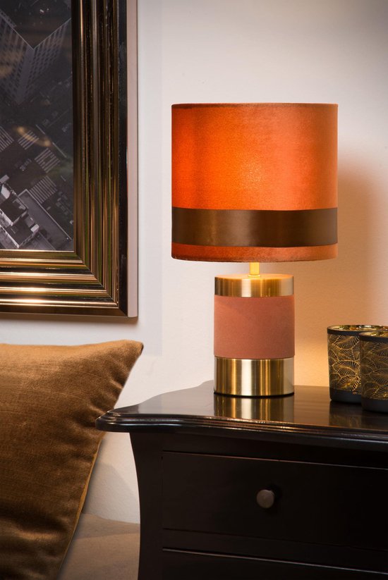 Lucide EXTRAVAGANZA FRIZZLE - Lampe de table - Ø 18 cm - 1xE14 - Marron