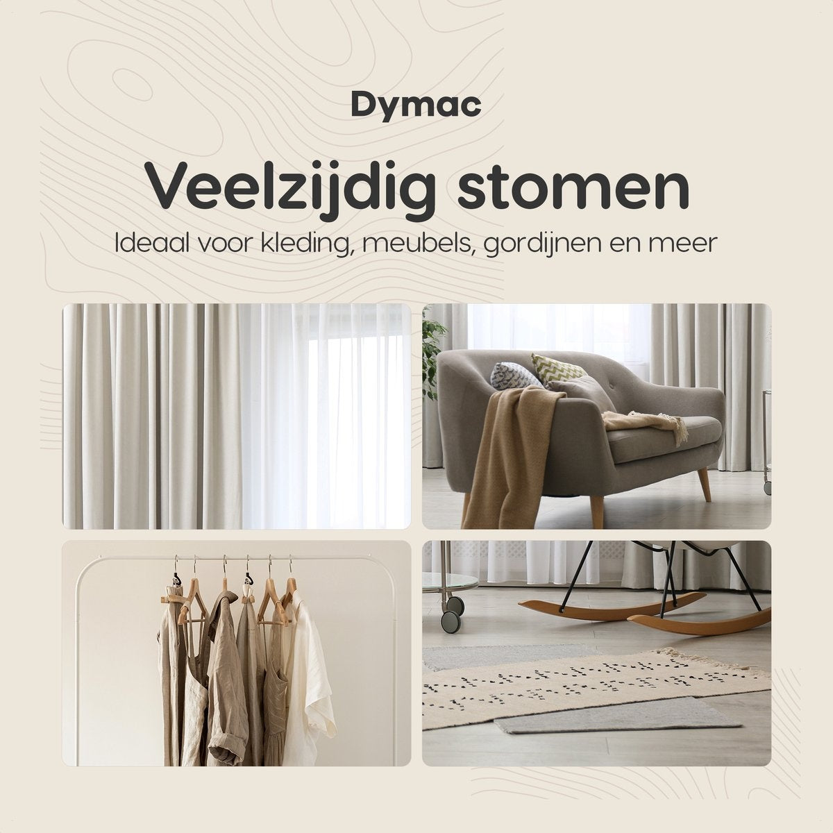 Dymac SilkSteam Fusion - Nettoyeur à vapeur - Vêtements et meubles à la vapeur - Vaporisateur portatif - Vêtements à la vapeur - Brosse à peluches incluse