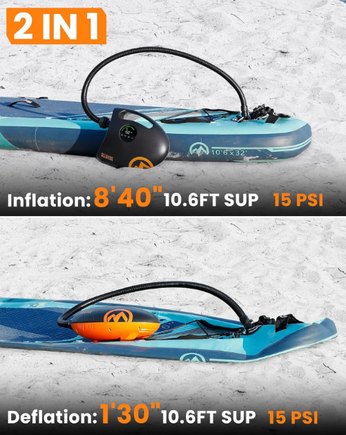 Pompe à air haute pression OutdoorMaster Shark 2S - Noir et orange - 20 PSI