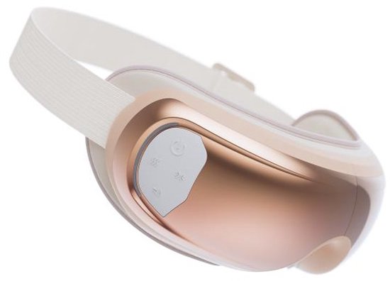 Appareil de massage pour les yeux RENPHO Eyeris 3 - Pour le contour des yeux et les tempes - Fonction chaleur et option rafraîchissante - Avec commande vocale et Bluetooth - Différentes intensités - Or rose