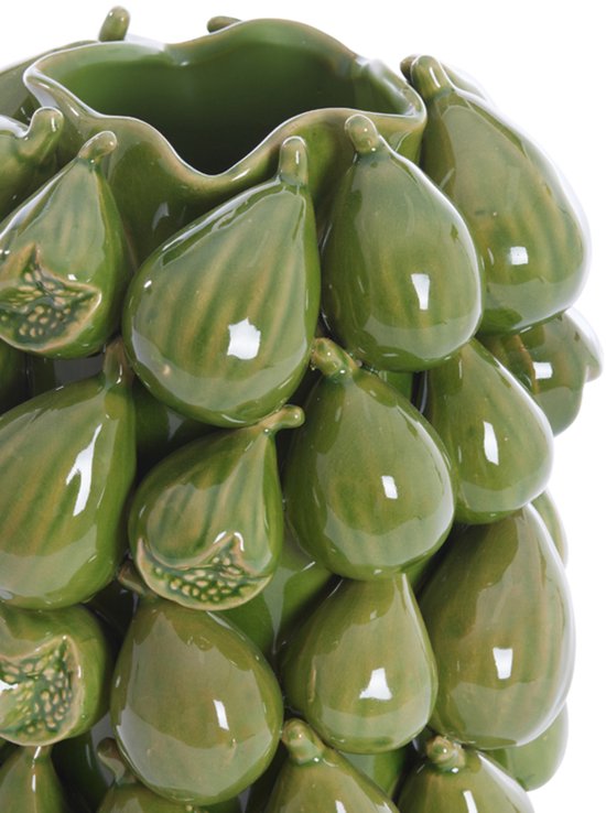 Vase Natalia en céramique de Light & Living, 33 cm de haut - Vert foncé