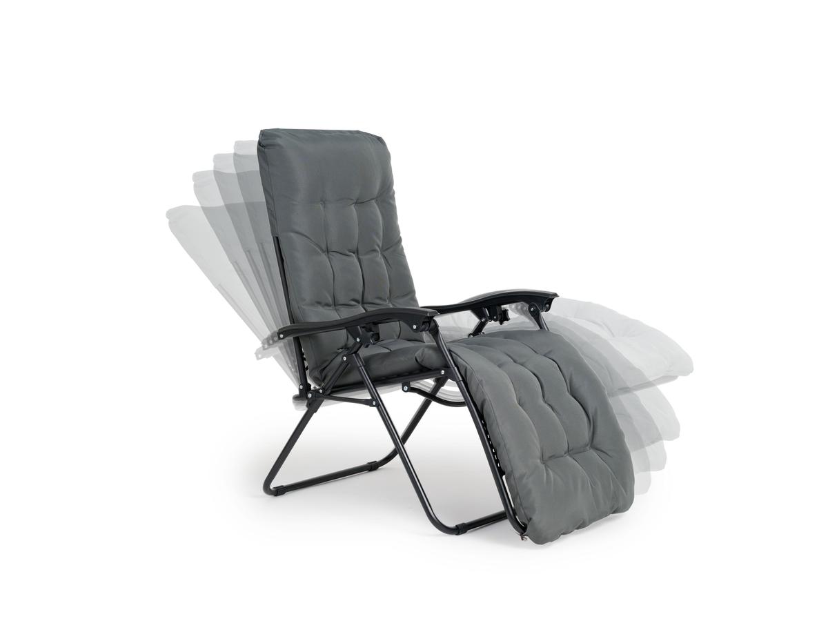 Chaise longue Lifa Garden Premium - Avec coussin - Anthracite - Lot de 2
