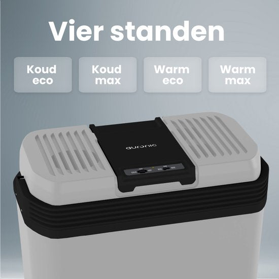 Auronic Coolbox électrique 12V et 230V - 20L - Réfrigérateur de camping - Voiture - Refroidissement et chauffage - Frigobox - Gris clair