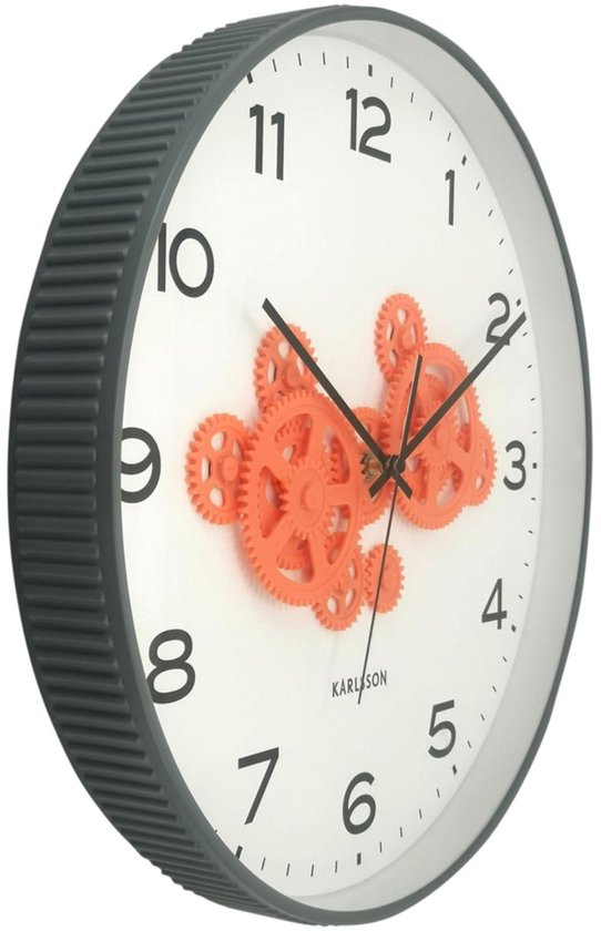 Horloge murale Karlsson Open Gear - Grise - 40,8 x 40,8 x 40,8 cm - Horloge murale moderne