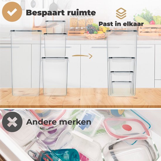Bocaux de conservation Stosh - Bocaux à bouillon - Bocaux à bonbons - 16 pièces - Sans BPA - Plastique