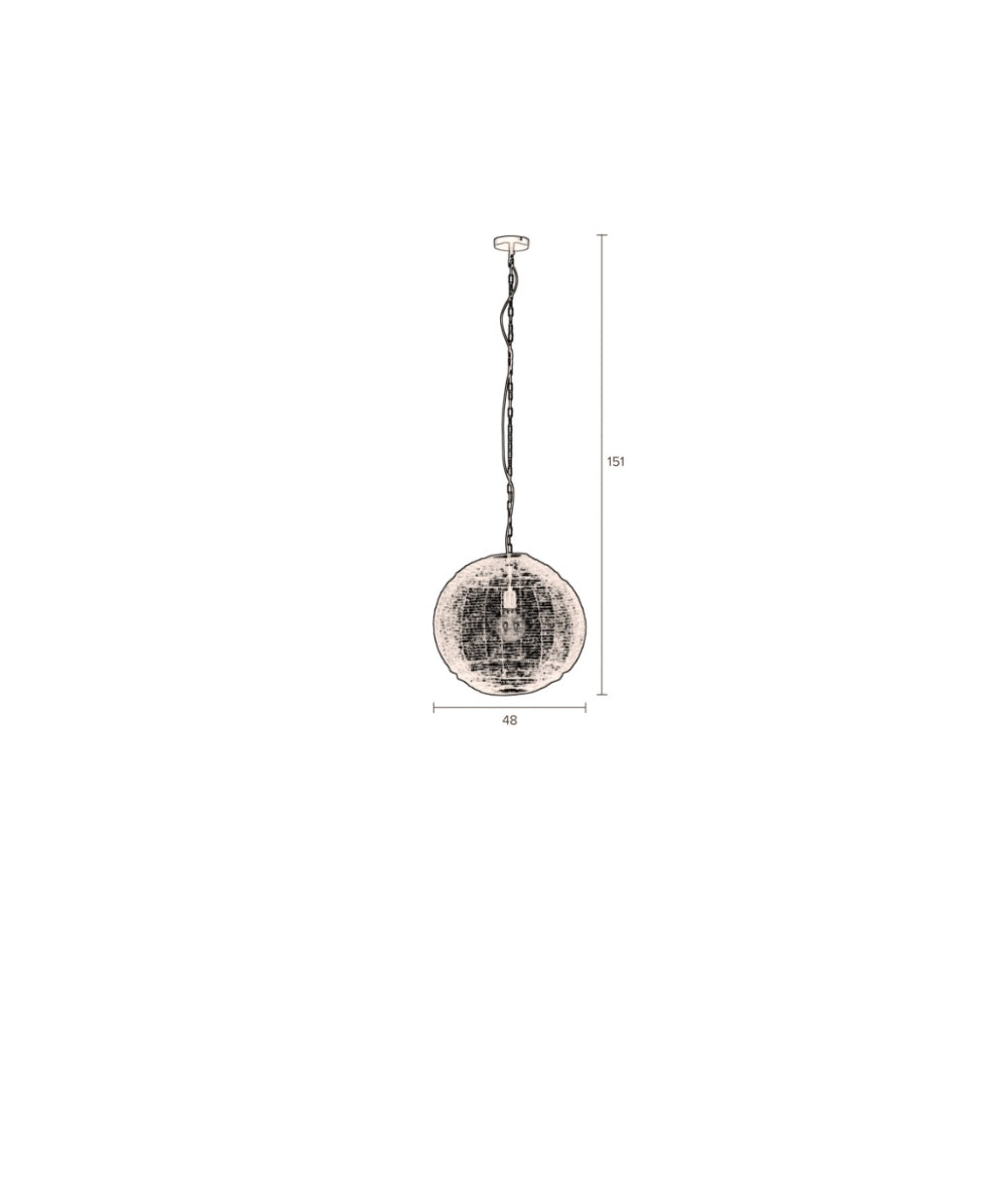 Dutchbone Meezan Lampe pendante M - Ø 30 cm - Style vintage - Gris