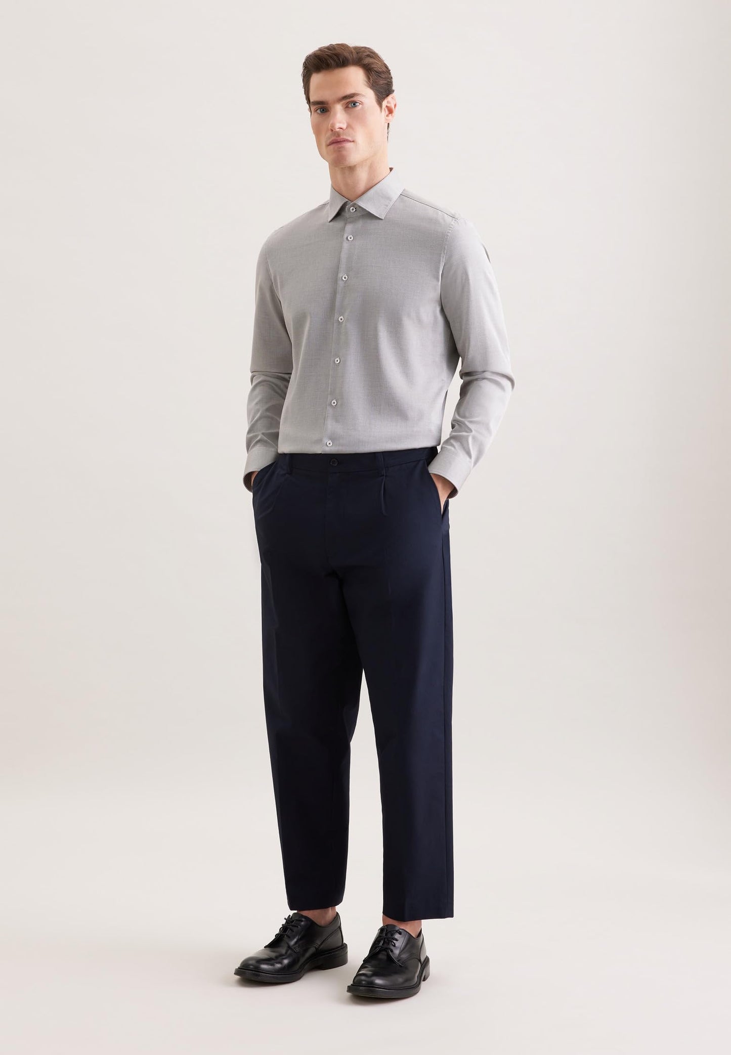 Chemise Seidensticker - Homme - Coupe Slim - Sans repassage - Col Kent - Manches longues - Coton - Vert - taille 41