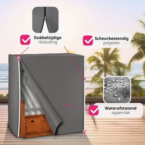 tectake® - Beschermingshoes voor strandmeubel - grijs - 402298