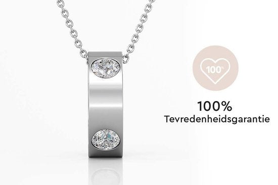 Yolora Collier pour femmes avec pendentif et cristaux Kalpa Camaka - couleur argent - plaqué or blanc 18K - boîte cadeau - cadeau de fête des mères