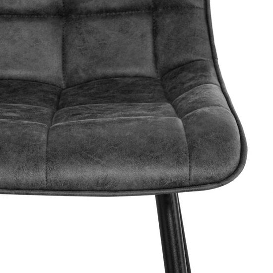 Refurna - Chaise de salle à manger Yerevan Microleather Anthracite