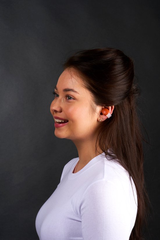 Écouteurs sans fil Bluetooth Grundig - Écouteurs sans fil avec écran LED et boîtier de recharge - Intra-auriculaires avec technologie OWS et chargeur USB-C - Orange