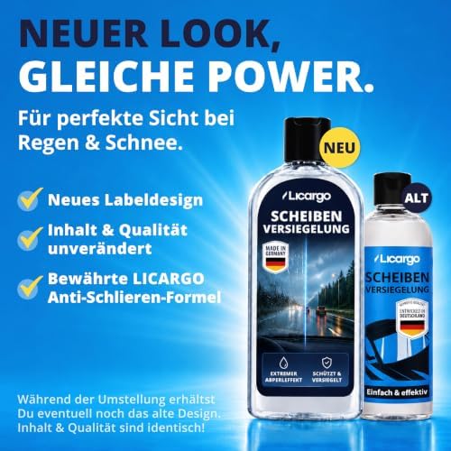 LICARGO Revêtement pour vitres de voiture 250 ml - Effet déperlant extrême pour une visibilité optimale
