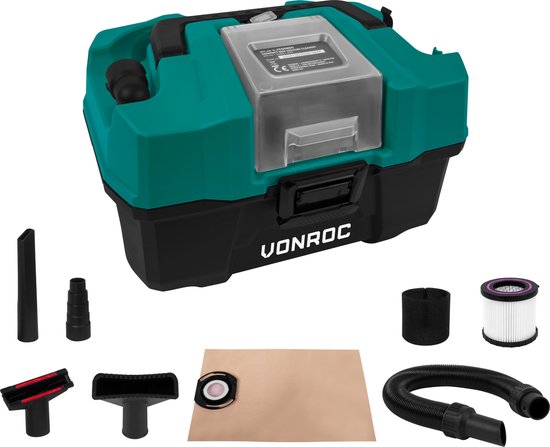 VONROC Nettoyeur / aspirateur compact tout usage - 20V - Accessoires divers - Sans batterie ni chargeur