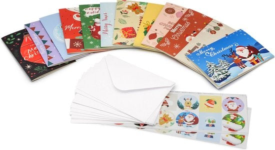 Giftmas Cartes de Noël - Cartes de vœux - 36 pièces - Avec enveloppes et autocollants - 10x15cm