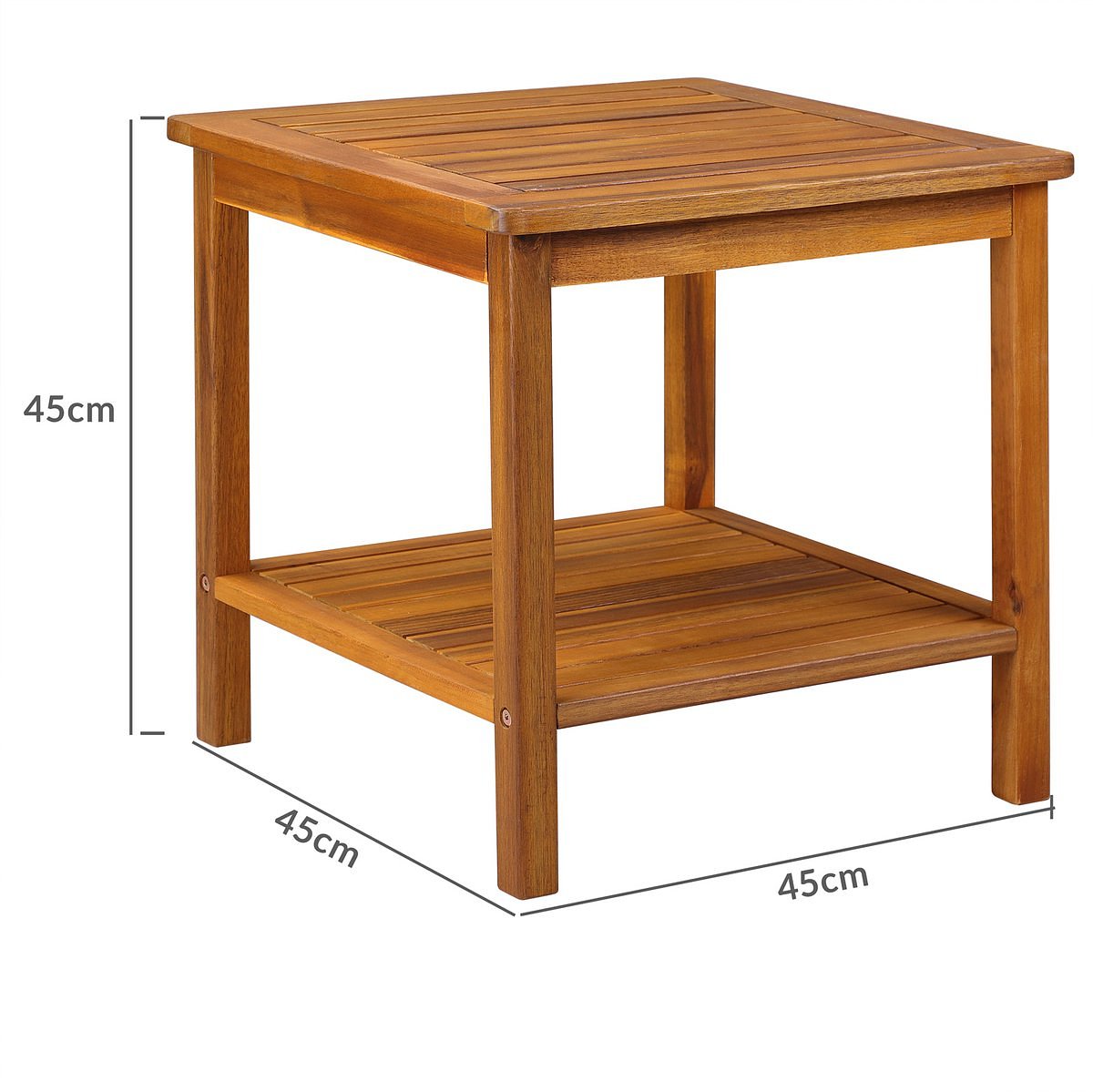 Table d'appoint Casaria Washington en bois d'acacia - Marron - 45 x 45 x 45 cm