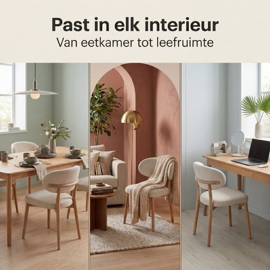 Chaises de salle à manger Bayt Japandi - Lot de 2 - Beige