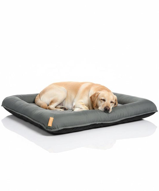 Panier orthopédique pour chien - Coussin XXL 100 x 80 cm - Lit lavable pour grands chiens - Gris avec fermeture éclair
