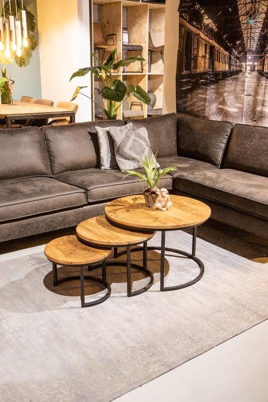 Trend Living Set Three XXL Table basse - Marron - Bois