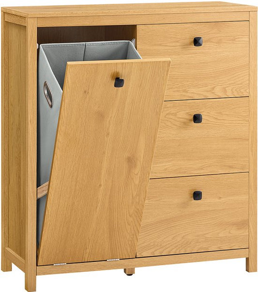SoBuy BZR97-SN Armoire à linge - Bois composite avec 3 tiroirs et sac à linge