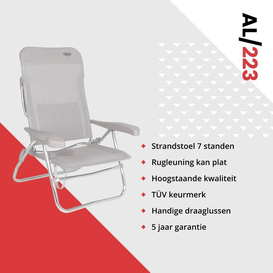 Crespo - Chaise de plage - AL/223 - Gris clair