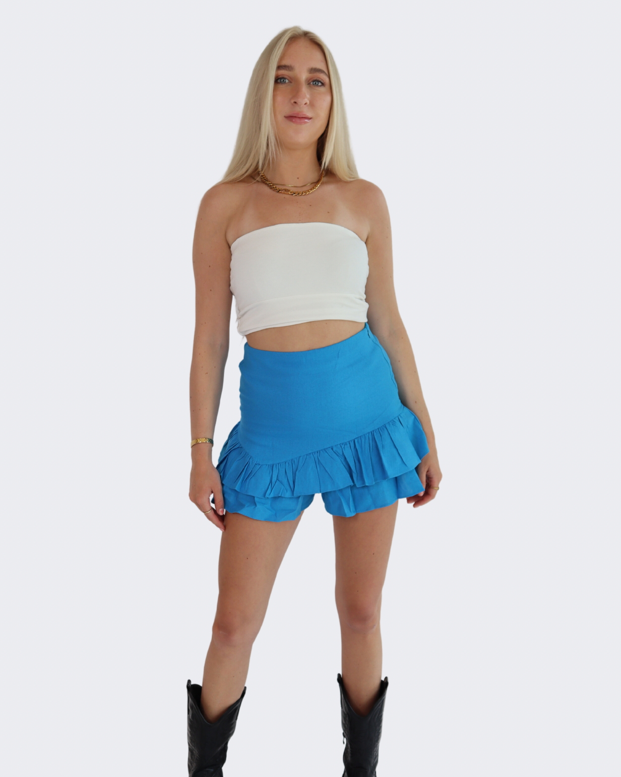 Jupe-short Ruffled Dream Seablue - taille XS - Couleur bleu marine