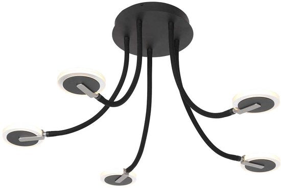 Plafonnier Turound 3375ZW – Lampe design noire avec verre, 91,5 cm, orientable et inclinable, Steinhauer, LED, à intensité variable, 5 000 lumens