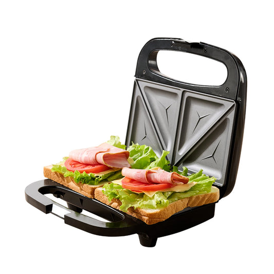 Appareil à sandwichs Ochama 750 W - Double plaque de cuisson - Sandwichs croustillants - Revêtement antiadhésif - Noir