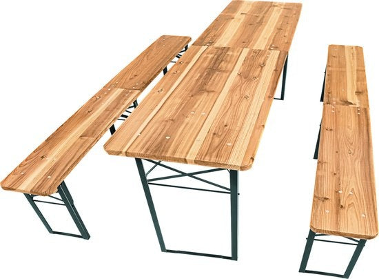 TecTake - Table à bière avec bancs, table de camping, pliante