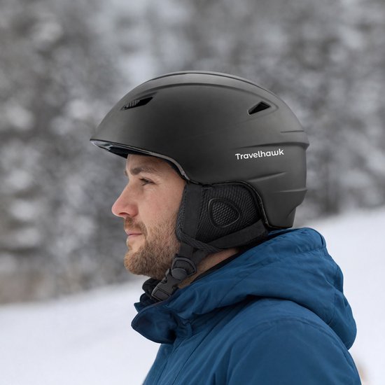 Travelhawk Casque de ski - Casque de snowboard - Casque de ski - Unisexe - Noir - S