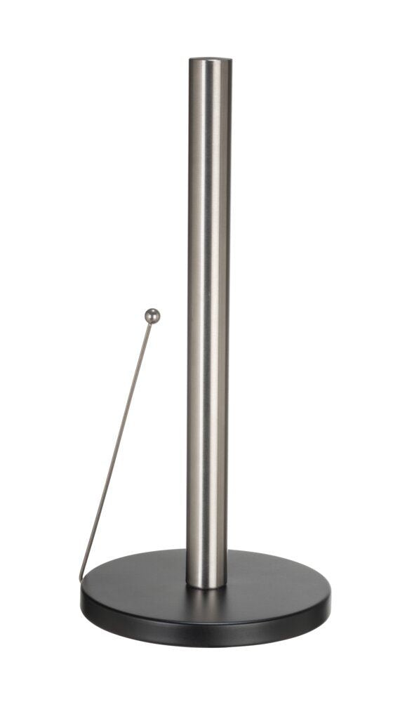 SCHÖNER WOHNEN Porte-rouleau de papier essuie-tout Caitlyn Noir/Argent - Design cylindrique - Métal