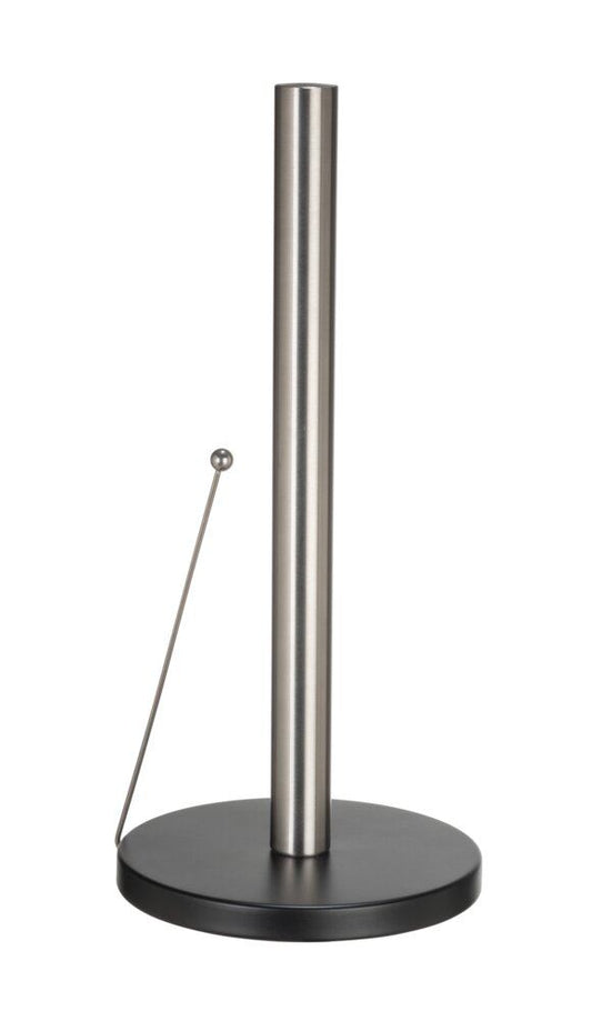 SCHÖNER WOHNEN Porte-rouleau de papier essuie-tout Caitlyn Noir/Argent - Design cylindrique - Métal
