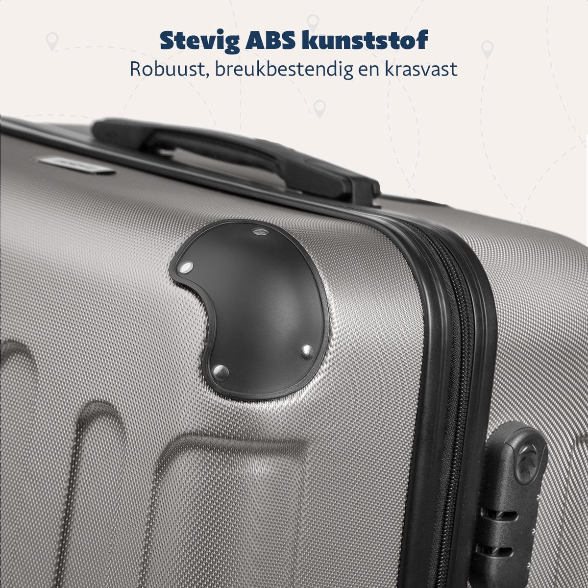 TRVLMORE Bagage à main Valise à roulettes - Serrure à chiffres - 54x36x20cm - 38L - Champagne