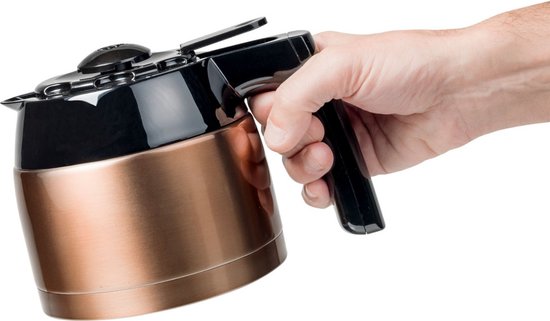 Cafetière à filtre Bestron 900 W - ACM1000CO - 1 L, 8 tasses - Verseuse isotherme - Cuivre - Garantie 5 ans