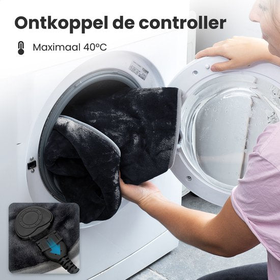 Auronic Heat Pad - Couverture électrique pour la nuque, les épaules et le dos - Lavable - Efficace sur le plan énergétique - Couverture chauffante - Noir