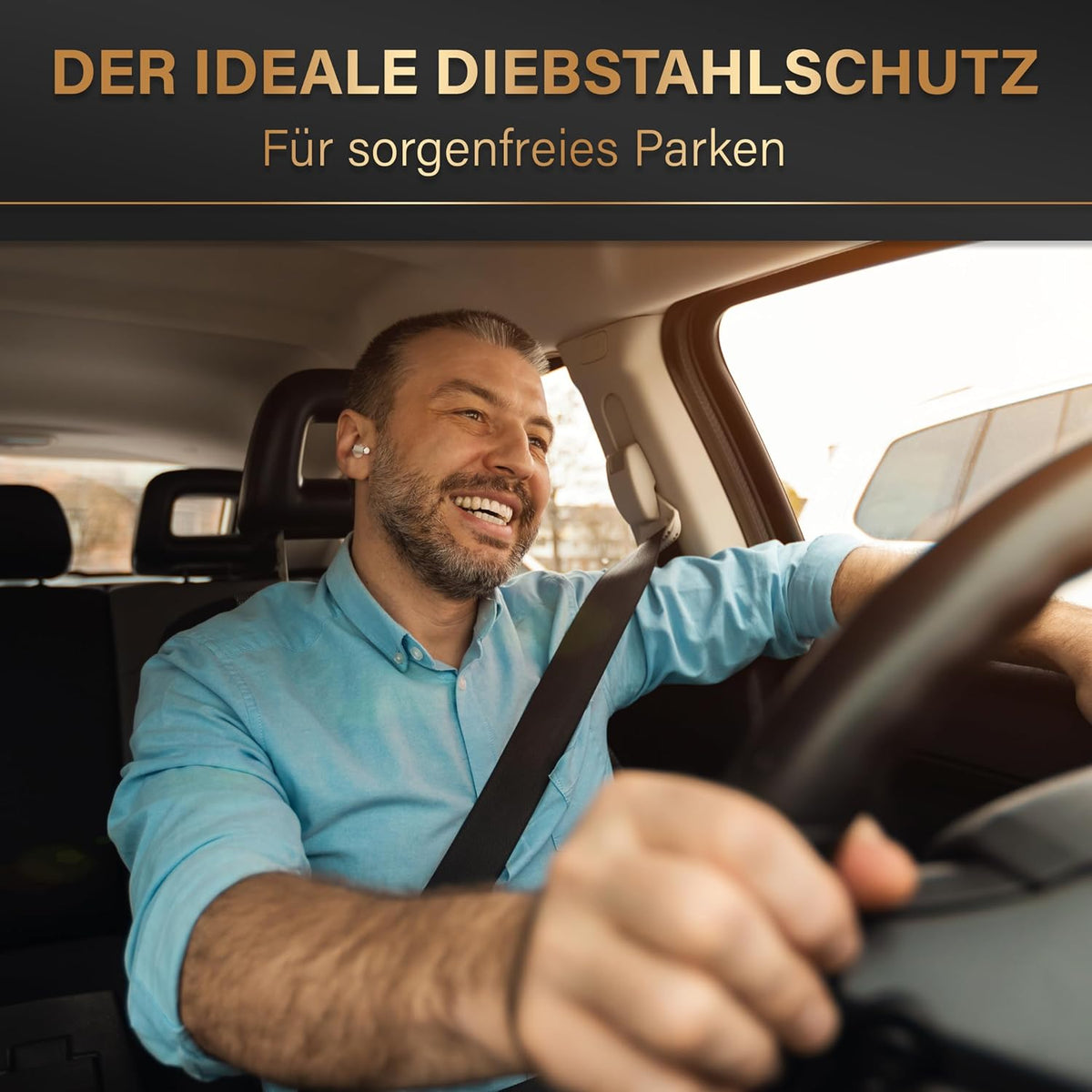 Heldenwerk Verrou de volant pour voiture - Pince universelle pour volant - Extensible jusqu'à 80 cm - Acier trempé - Jaune