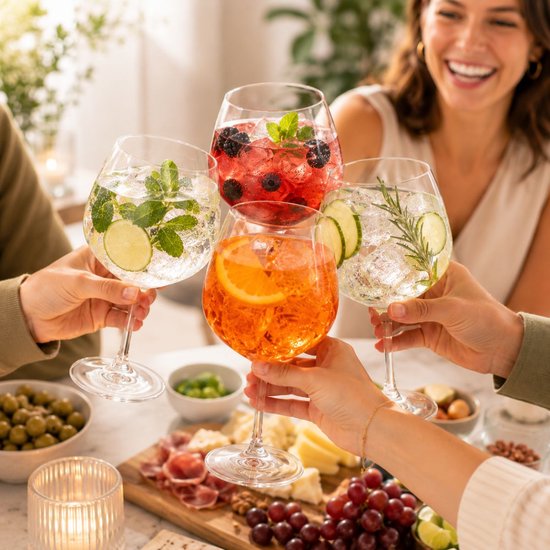 Verres à cocktail Alpina, lot de 4 - Verres pour gin tonic, Aperol Spritz et cocktails - Verre à gin tonic 73 cl - Set à cocktails - Verre
