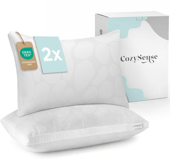 Oreiller CozySense® - Lot de 2 - 50x70 CM - Oreiller de sommeil rafraîchissant - Oreiller réglable avec rembourrage supplémentaire - Oreiller pour les dormeurs sur le côté, le ventre et le dos